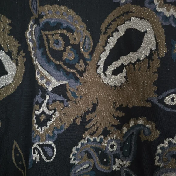 Lafayette 148 NY Bateau Neck Merino Paisley Jacquard Sweater Medium - Picture 4 of 8